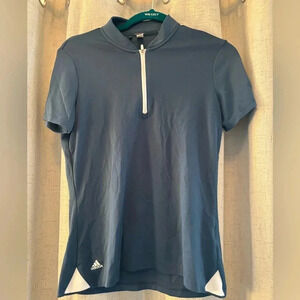 2 Adidas Women’s Golf Shirts. Size S, “Chambers Bay”. Short Sleeve. Blue/Teal